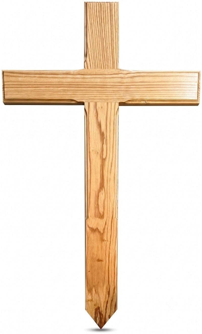 Urnenkreuz aus Holz, 85 cm, unbeschriftet